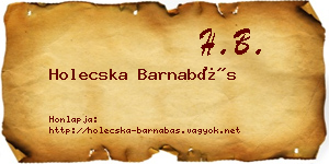 Holecska Barnabás névjegykártya