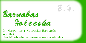 barnabas holecska business card