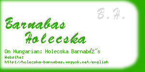 barnabas holecska business card